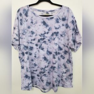 Tek Gear Active Wear T-Shirt Purple Tie Dye 2X